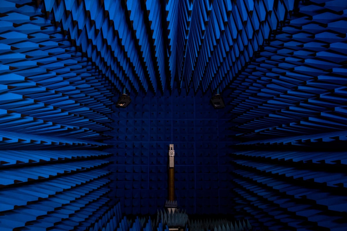 Low noise room set up for conducting tests at the university