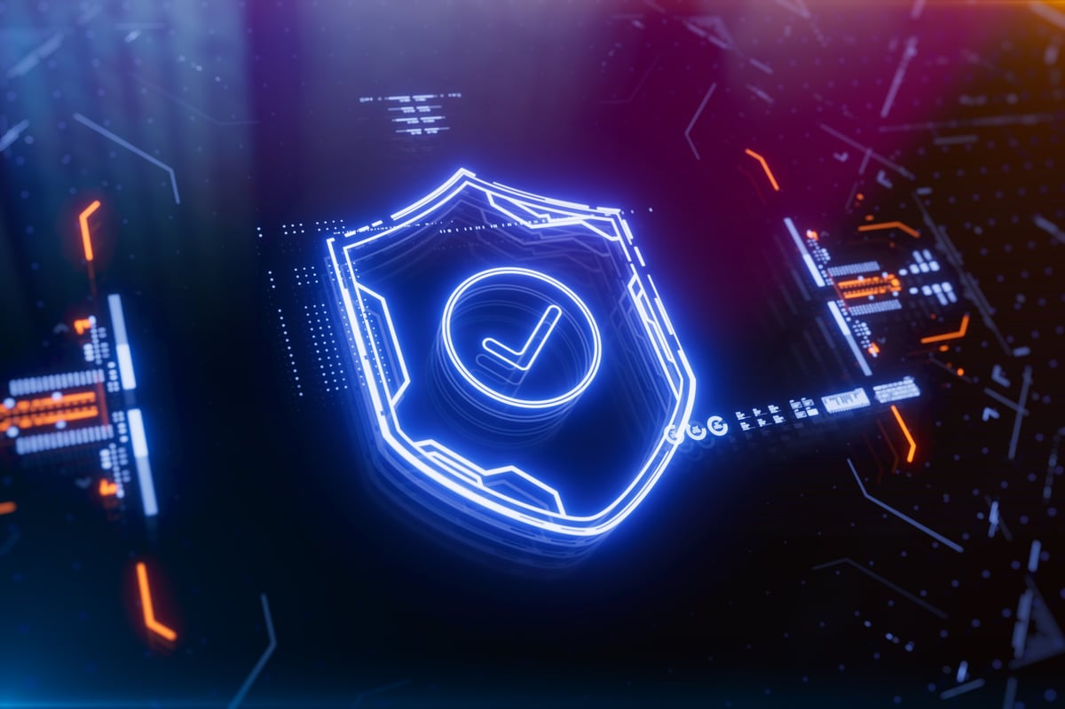 Cybersecurity and digital protection technology concept