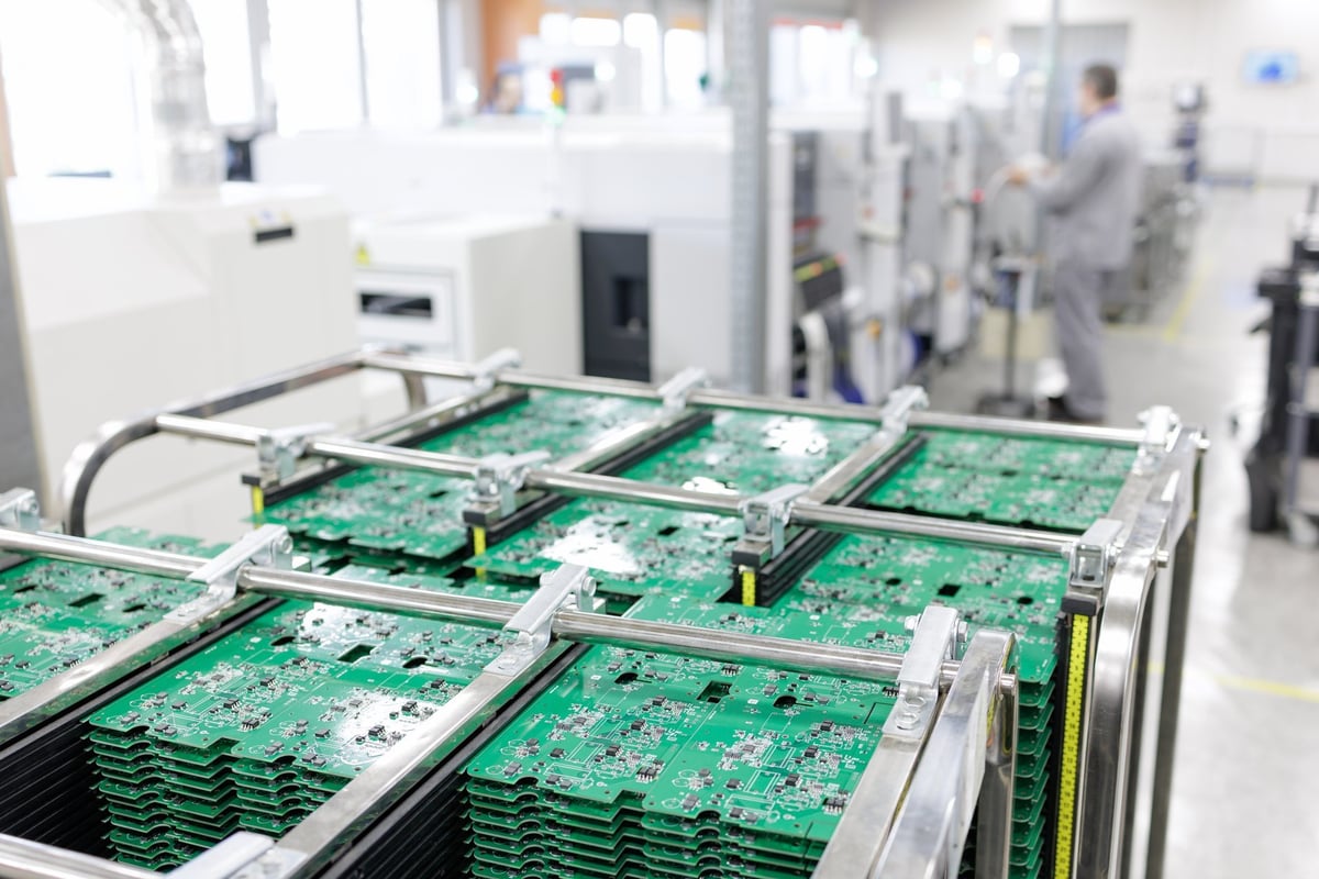 Electronics manufacturing facility with SMT equipment